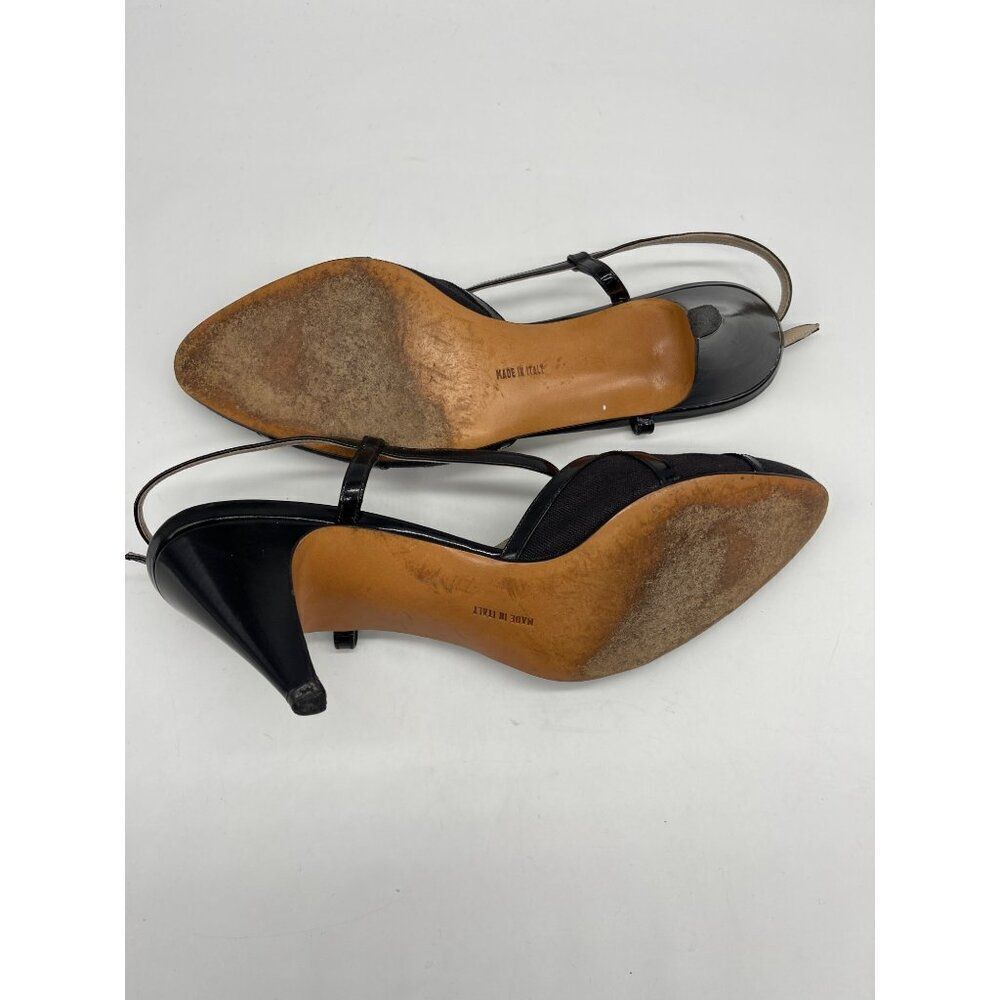 Salvatore Ferragamo Women Black Strappy Heeled Sandal Shoes Size 7.5 - Picture 6 of 9